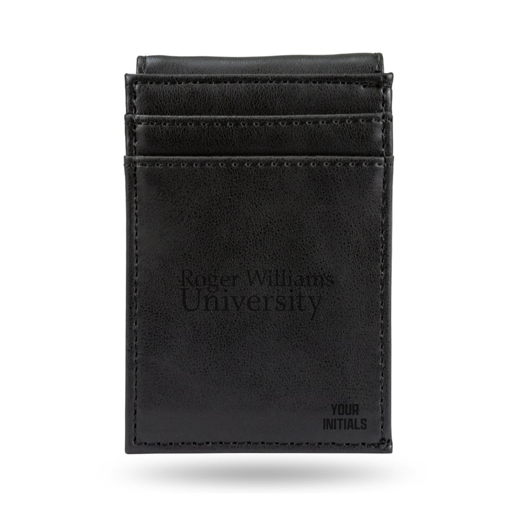 RWU Hawks Personalized Front Pocket Wallet - Black