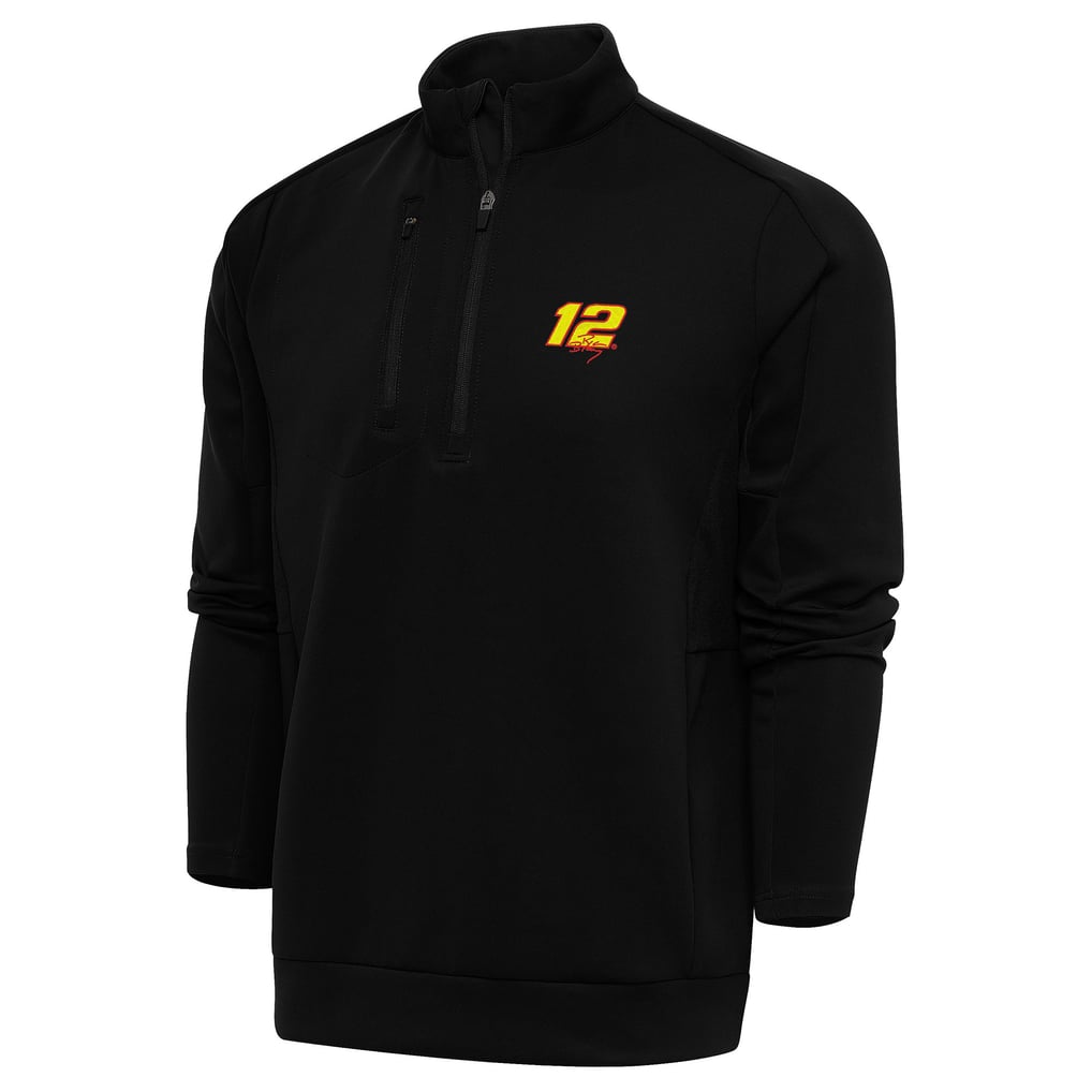 Ryan Blaney Antigua Generation Quarter-Zip Pullover Top - Black