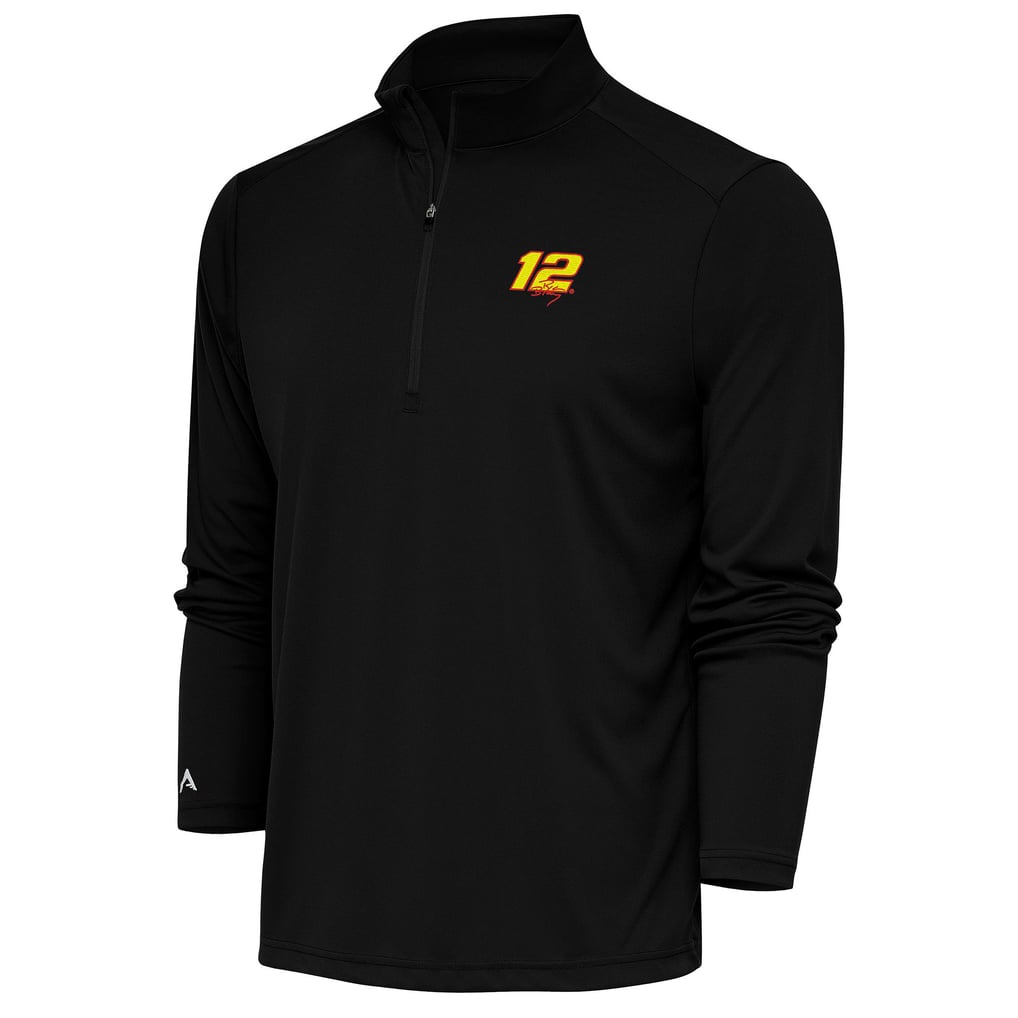 Ryan Blaney Antigua Tribute Quarter-Zip Pullover Top - Black