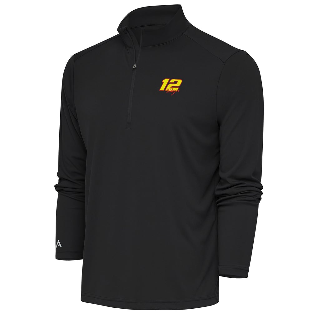 Ryan Blaney Antigua Tribute Quarter-Zip Pullover Top - Gray