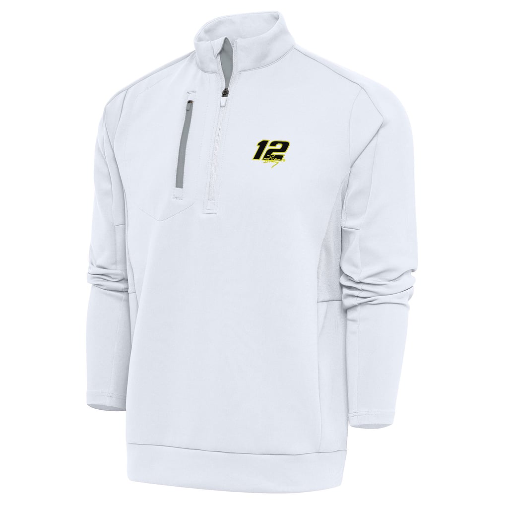 Ryan Blaney Antigua Generation Quarter-Zip Pullover Top - White