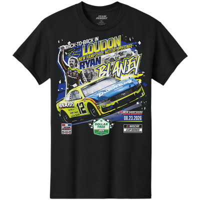 Ryan Blaney Classic Ink 2026 Dollar Tree 301 Race Winner T-Shirt - Black