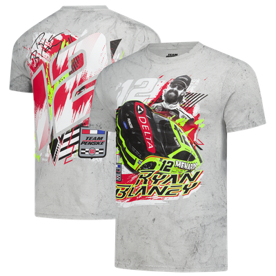 Ryan Blaney Classic Ink Delta Smoke 2-Spot T-Shirt - Gray