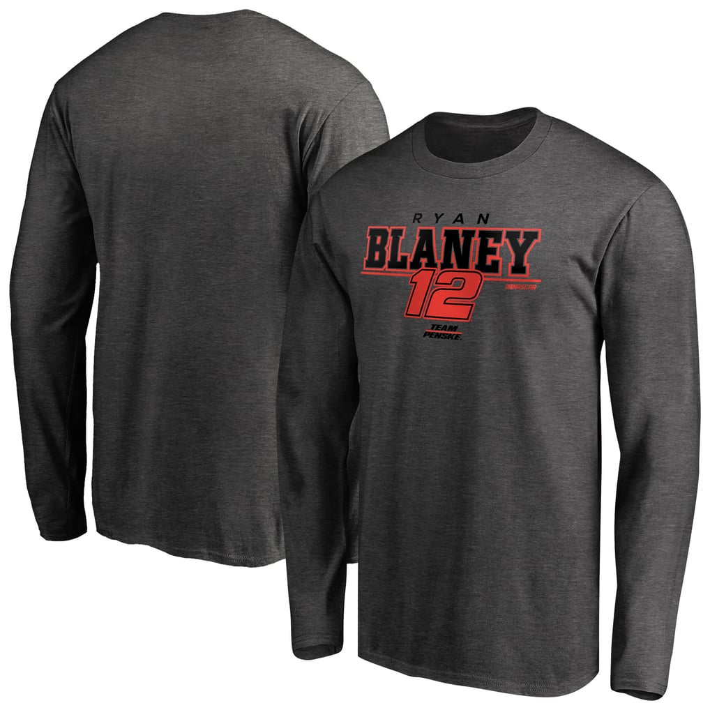 Ryan Blaney Stealth Pop Verbiage Long Sleeve T-Shirt - Heathered Charcoal