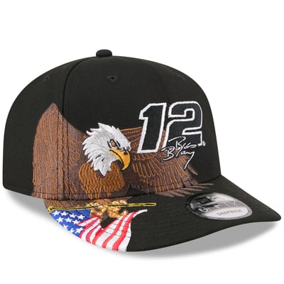 Ryan Blaney New Era Patriotic Eagle & Flag A-Frame 9FIFTY Snapback Hat - Black