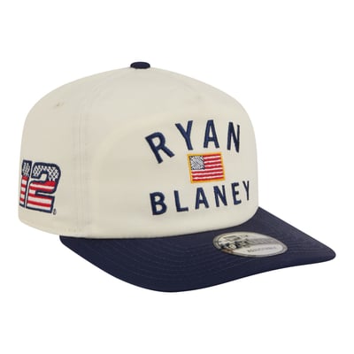  Ryan Blaney New Era Flag 19TWENTY Adjustable Hat - Cream/Navy