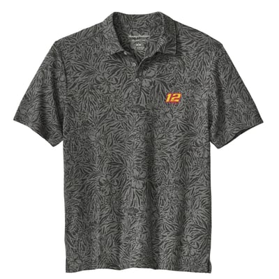  NASCAR Tommy Bahama IslandZone Wild Hibiscus Tri-Blend Polo - Gray