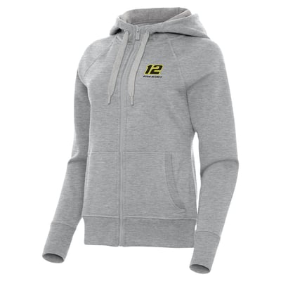 Ryan Blaney Antigua Women's Victory Full-Zip Hoodie - Heather Gray
