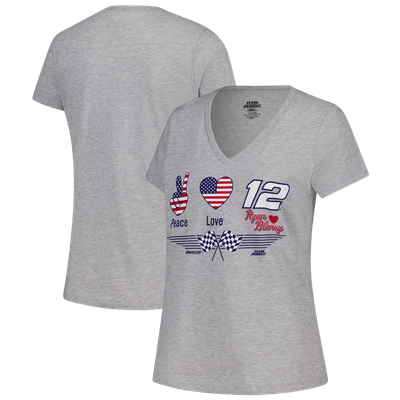 Ryan Blaney Classic Ink Women's V-Neck T-Shirt - Heather Gray