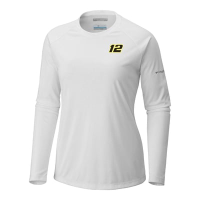 Ryan Blaney Columbia Women's Tidal Tee II Omni-Wick Raglan Long Sleeve T-Shirt - White