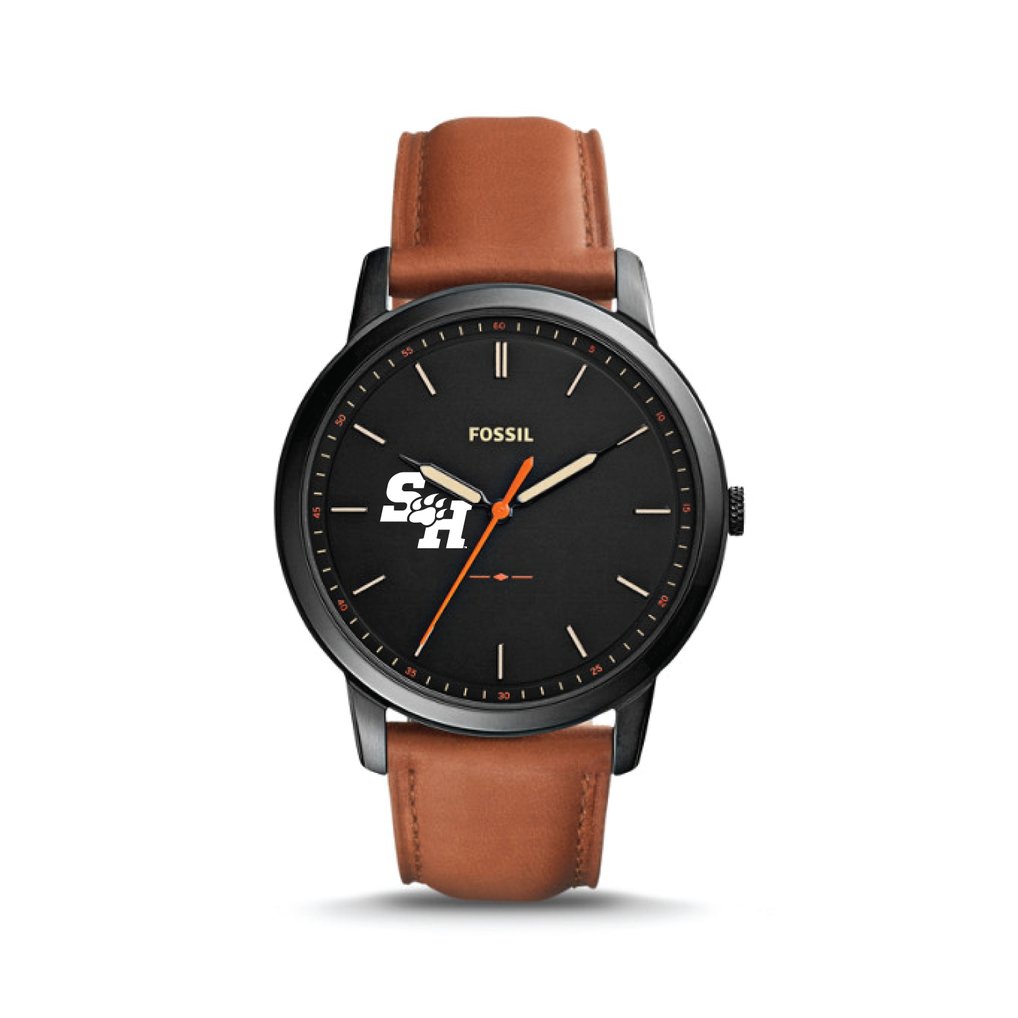 Sam Houston State Bearkats Fossil The Minimalist Slim Light Brown Leather Watch