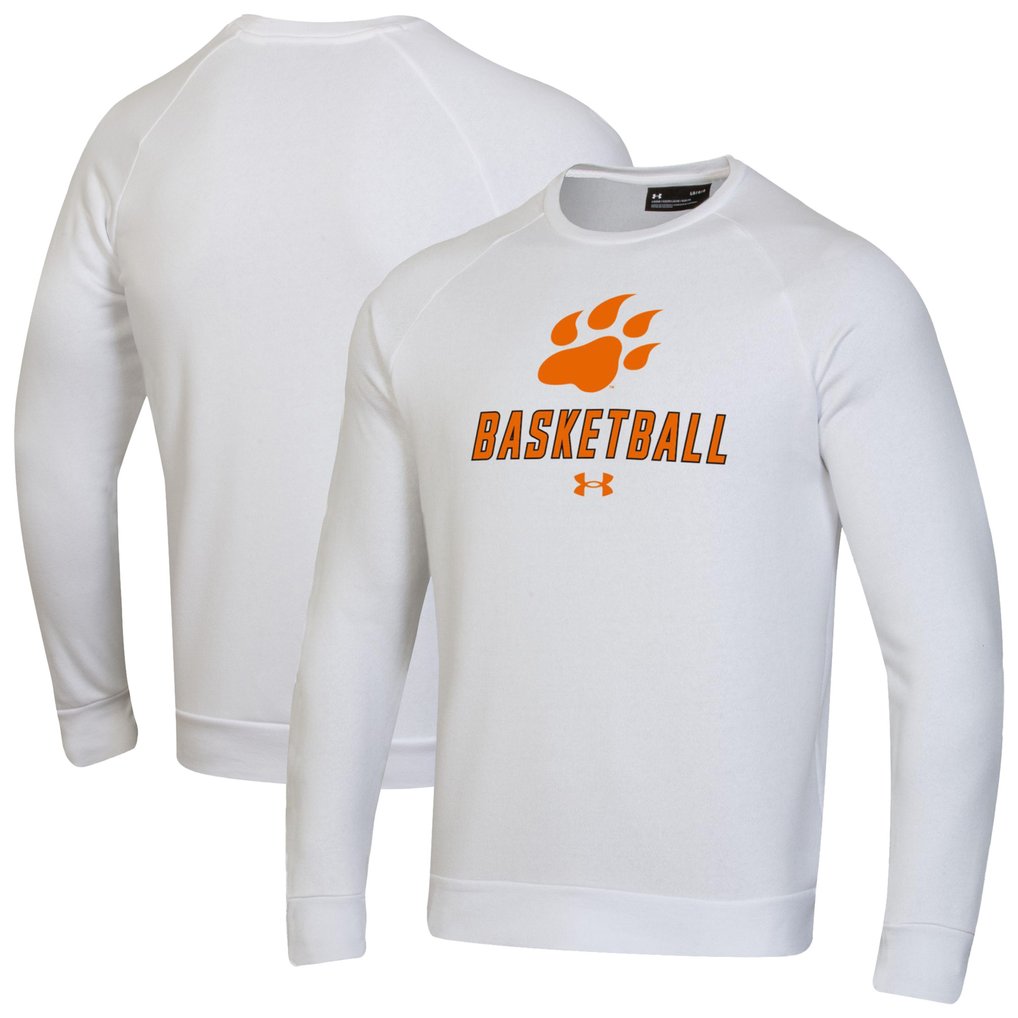  Sam Houston State Bearkats Under Armour Raglan Basketball Rival Fleece Pullover Sweatshirt - White