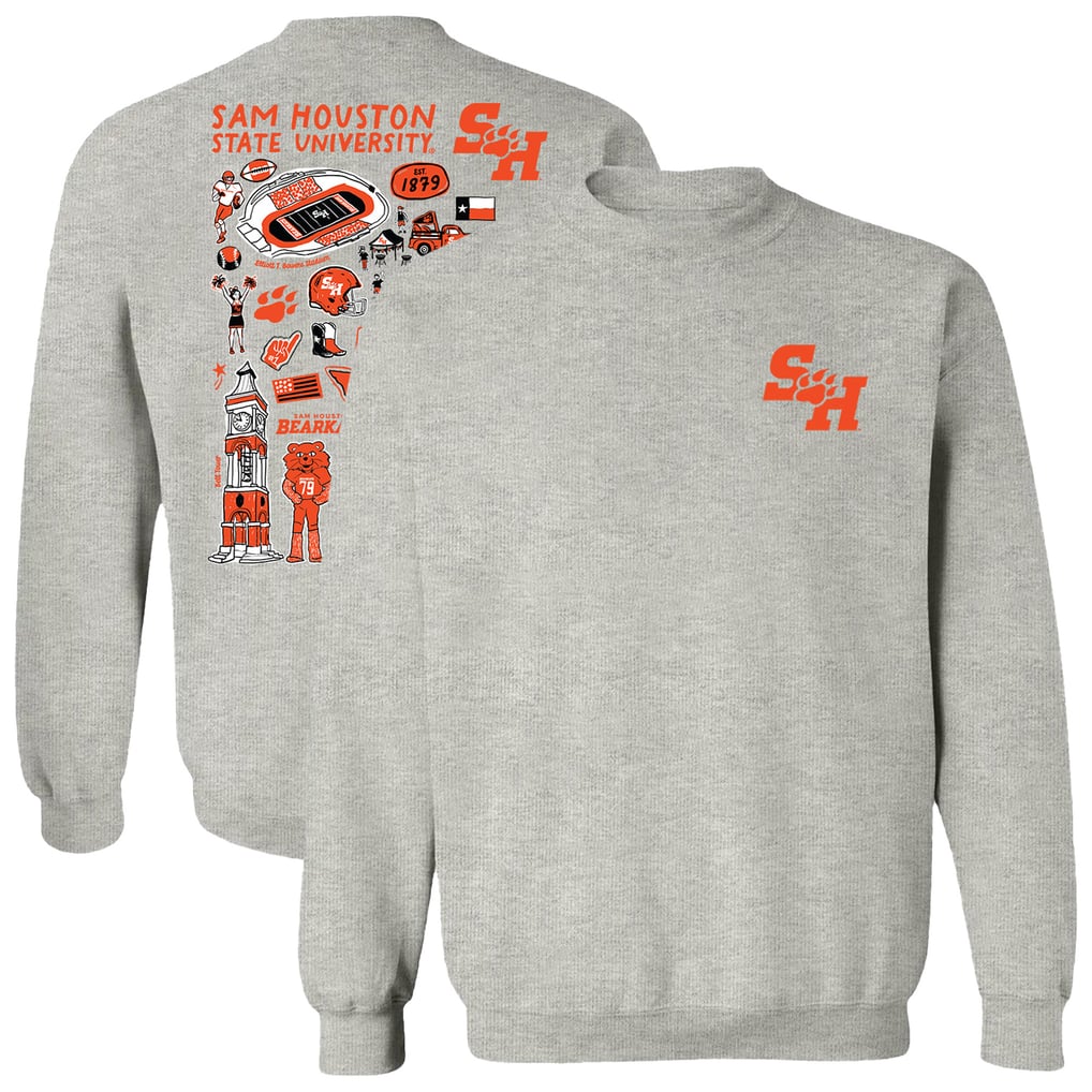  Sam Houston State Bearkats Vive La Fete Women's Impressions Artwork Pullover Sweatshirt - Gray