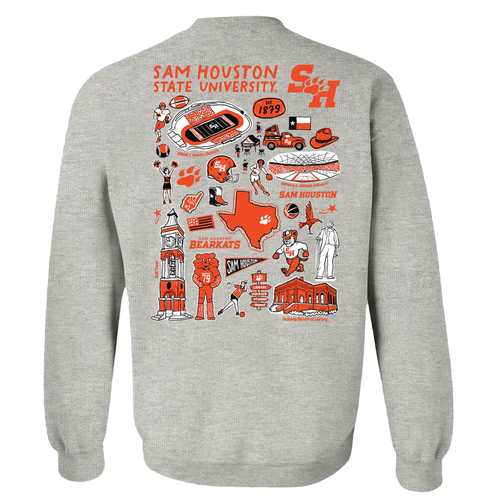  Sam Houston State Bearkats Vive La Fete Women's Impressions Artwork Pullover Sweatshirt - Gray