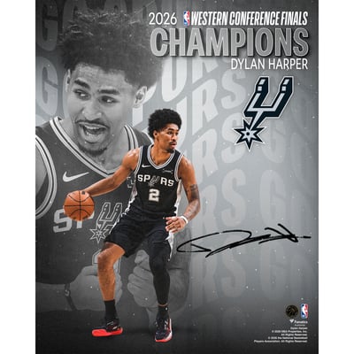 Dylan Harper San Antonio Spurs Autographed Fanatics Authentic 16" x 20" 2026 NBA Western Conference Champions Collage Photograph