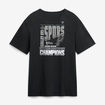 San Antonio Spurs Fanatics 2026 NBA Western Conference Champions Stacked Block T-Shirt - Black