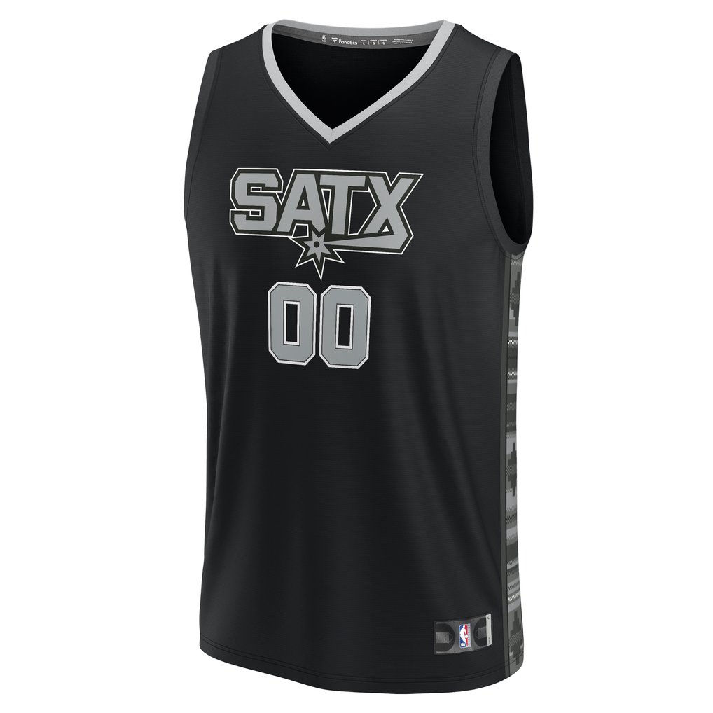  San Antonio Spurs Fanatics  Fast Break Custom Replica Jersey - Black - Statement Edition