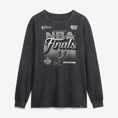 San Antonio Spurs Fanatics 2026 NBA Western Conference Champions Locker Room Long Sleeve T-Shirt - Charcoal