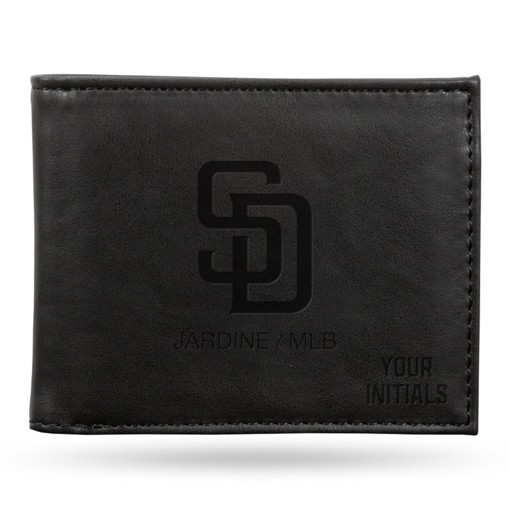 San Diego Padres Personalized Billfold Wallet - Black