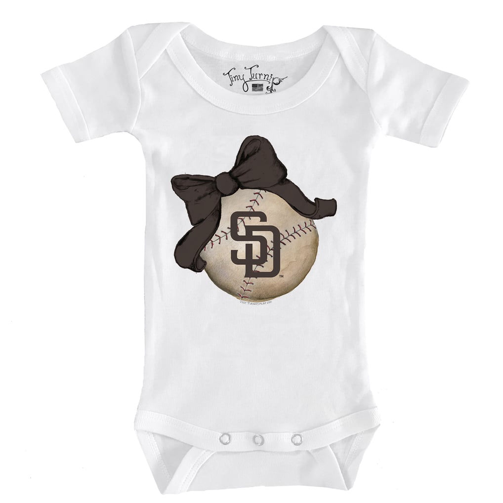 San Diego Padres Tiny Turnip Infant Baseball Bow Bodysuit - White