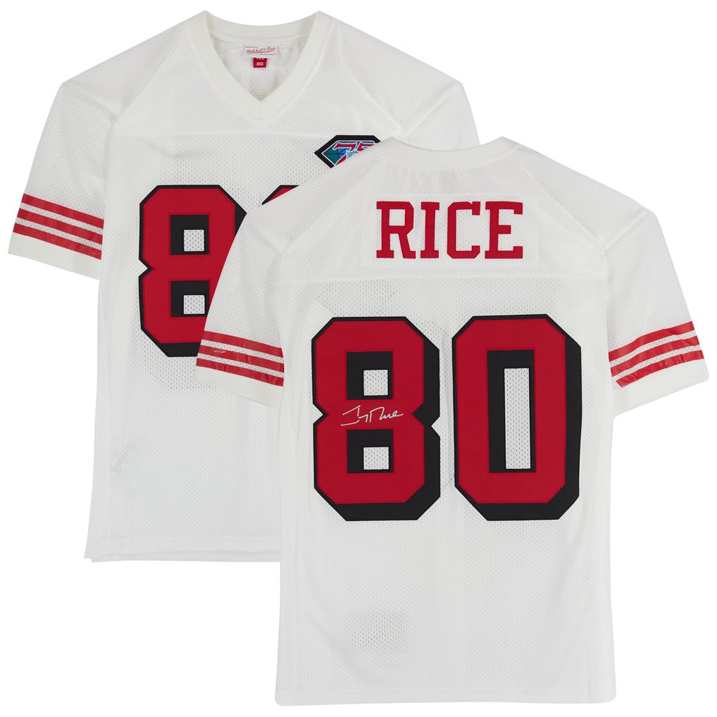 Jerry Rice San Francisco 49ers Fanatics Authentic Autographed White Throwback Mitchell & Ness Authentic Jersey