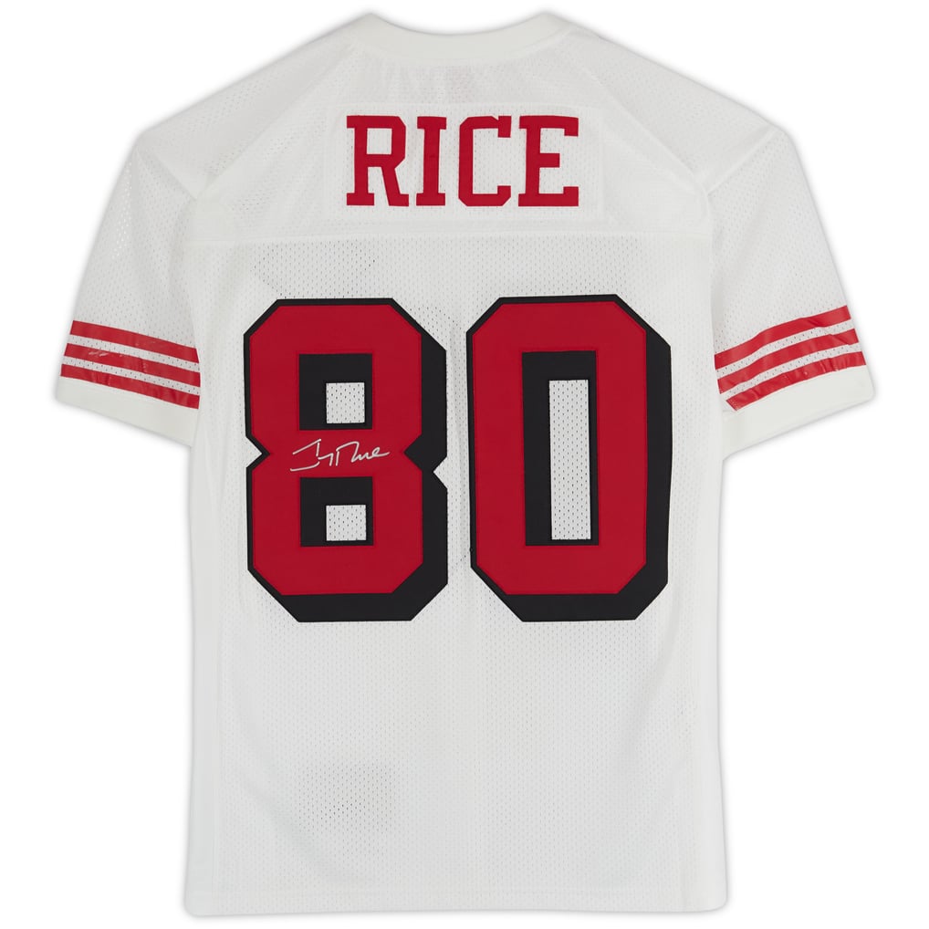 Jerry Rice San Francisco 49ers Fanatics Authentic Autographed White Throwback Mitchell & Ness Authentic Jersey