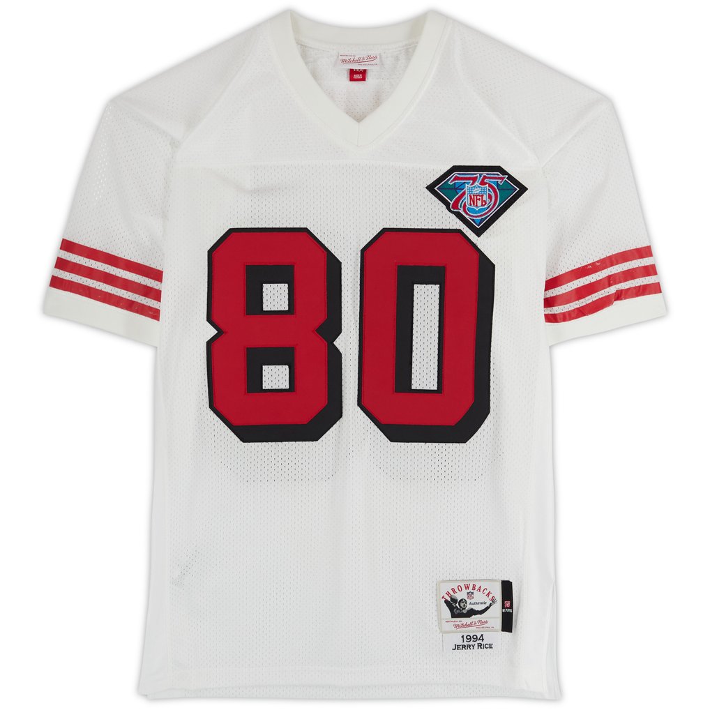 Jerry Rice San Francisco 49ers Fanatics Authentic Autographed White Throwback Mitchell & Ness Authentic Jersey