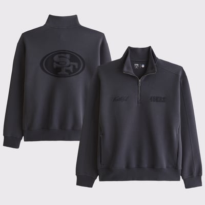 San Francisco 49ers Abercrombie & Fitch YPB neoKNIT MAX Half-Zip Top - Black