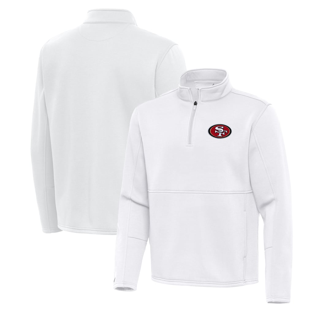 San Francisco 49ers Antigua Twist Quarter-Zip Pullover Jacket - White