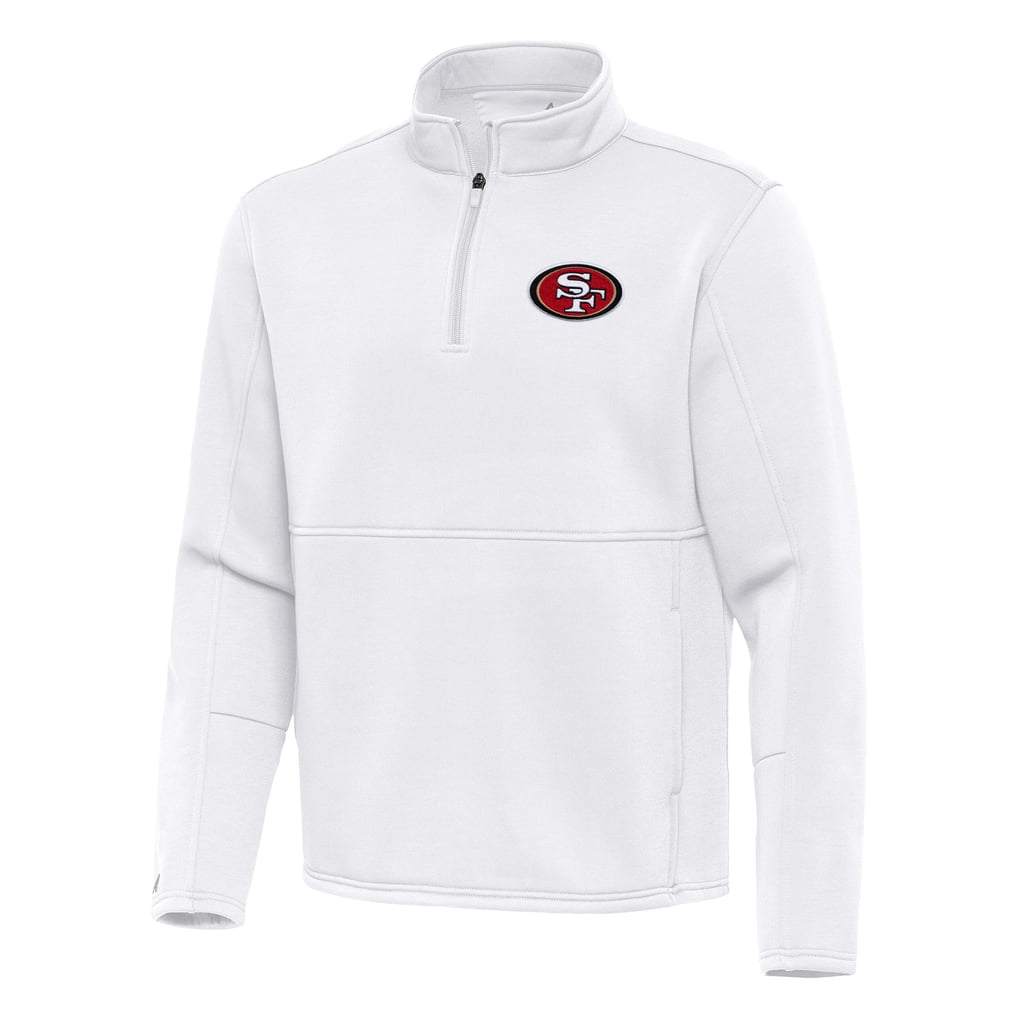 San Francisco 49ers Antigua Twist Quarter-Zip Pullover Jacket - White