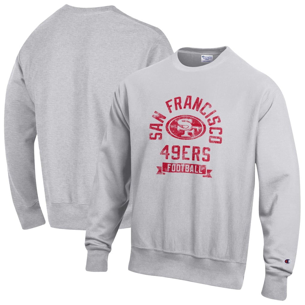  San Francisco 49ers Champion Reverse Weave Fleece Pullover Sweatshirt - Heather Gray