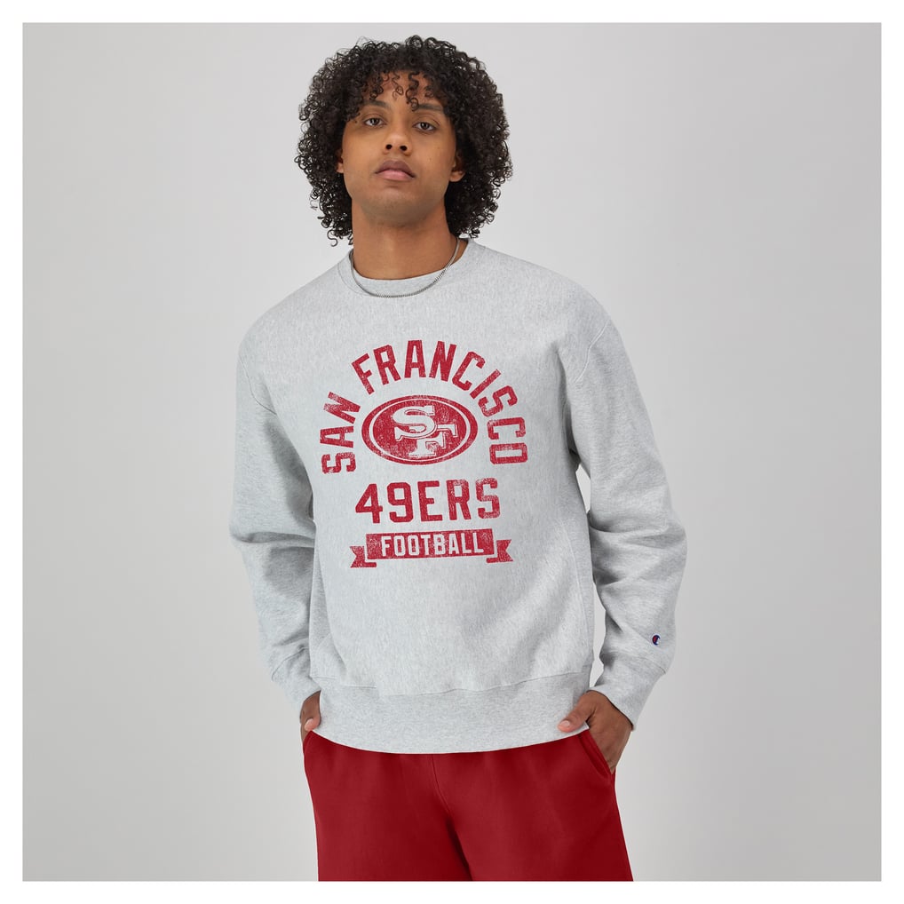  San Francisco 49ers Champion Reverse Weave Fleece Pullover Sweatshirt - Heather Gray