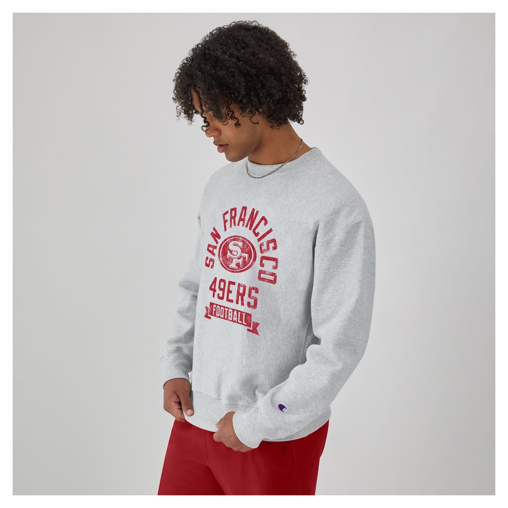 San Francisco 49ers Champion Reverse Weave Fleece Pullover Sweatshirt - Heather Gray