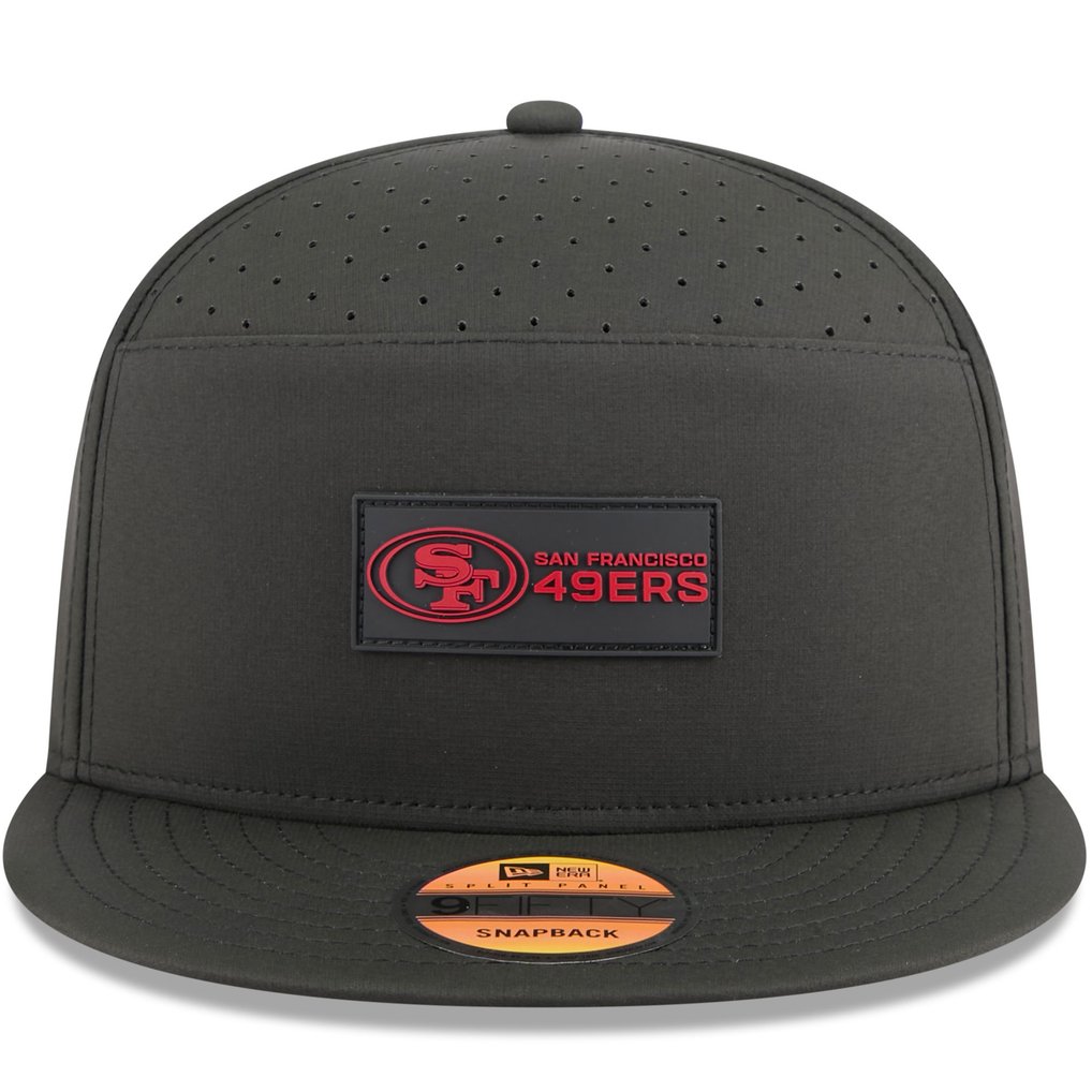 San Francisco 49ers New Era 2025 Sideline  Split Panel 9FIFTY Snapback Hat - Black