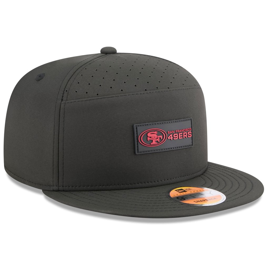 San Francisco 49ers New Era 2025 Sideline  Split Panel 9FIFTY Snapback Hat - Black
