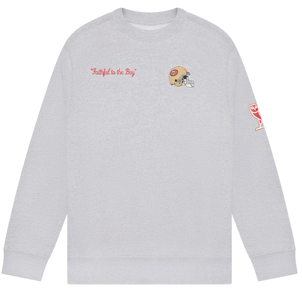 San Francisco 49ers OVO Pullover Sweatshirt - Heather Gray