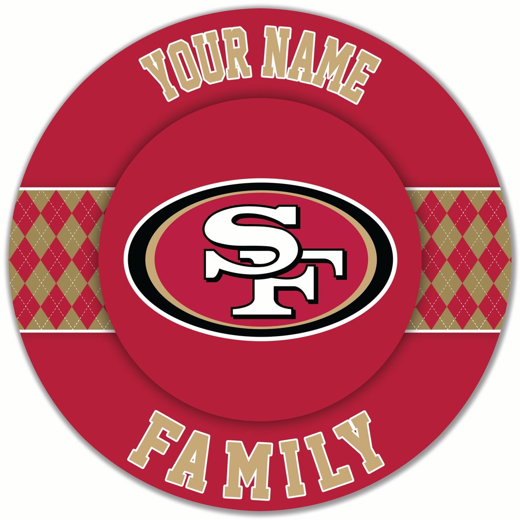 San Francisco 49ers 16" Personalized Circle Wall Art