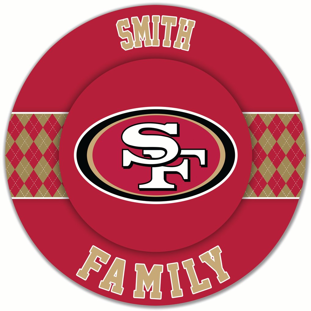 San Francisco 49ers 16" Personalized Circle Wall Art