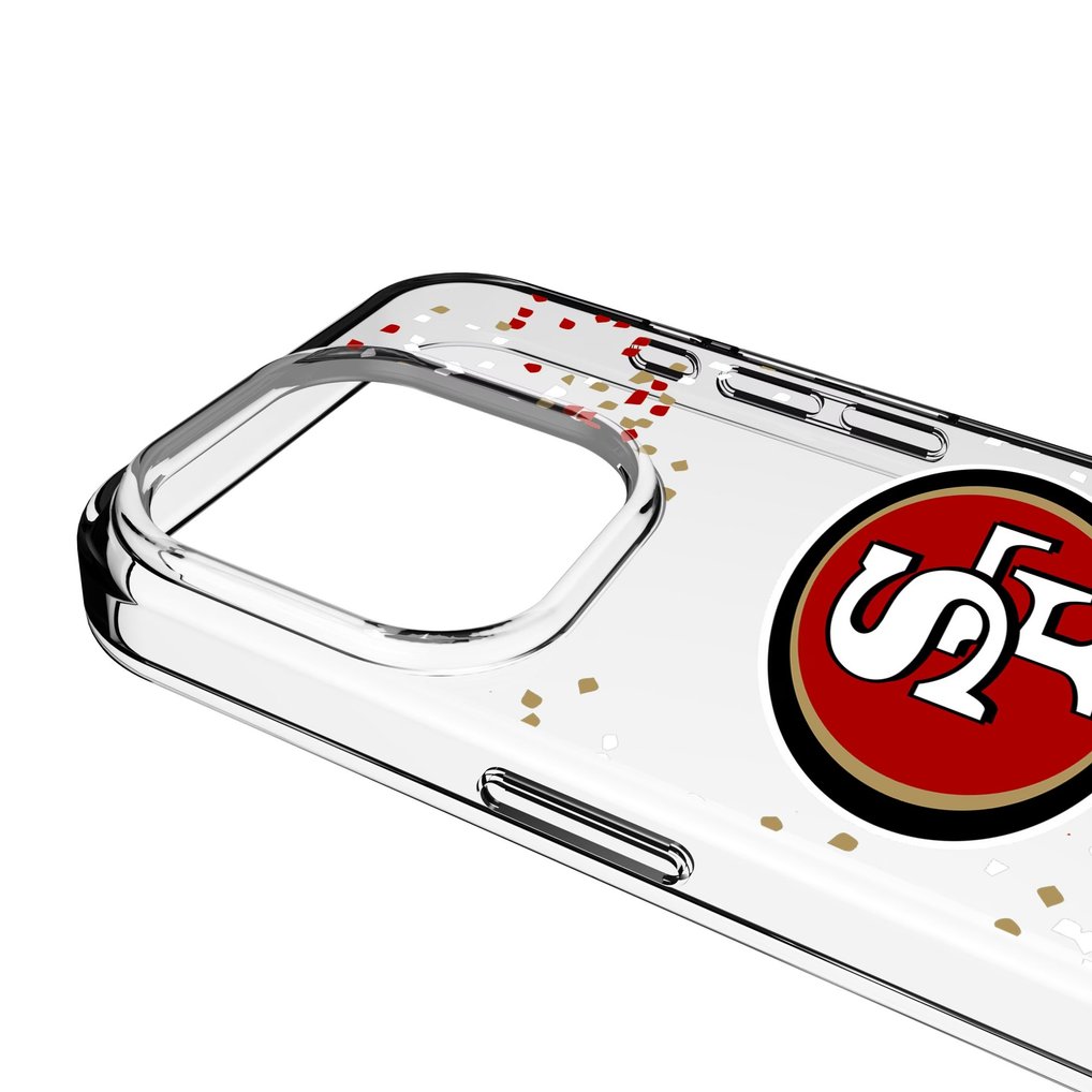 San Francisco 49ers iPhone Clear Case with Confetti Design