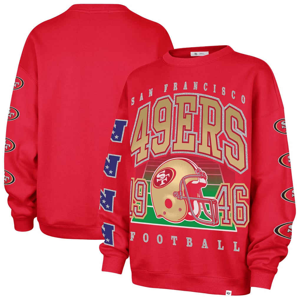  San Francisco 49ers '47 Women's Go Big Oversized Pullover Sweatshirt - Scarlet