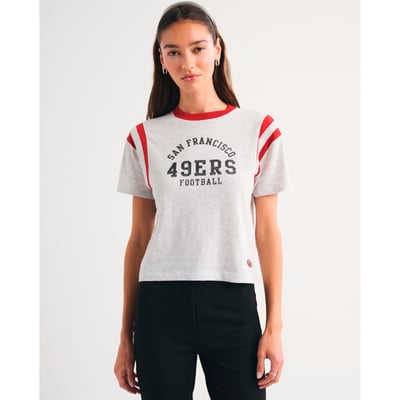 San Francisco 49ers Abercrombie & Fitch Women's Varsity T-Shirt - Heather Gray