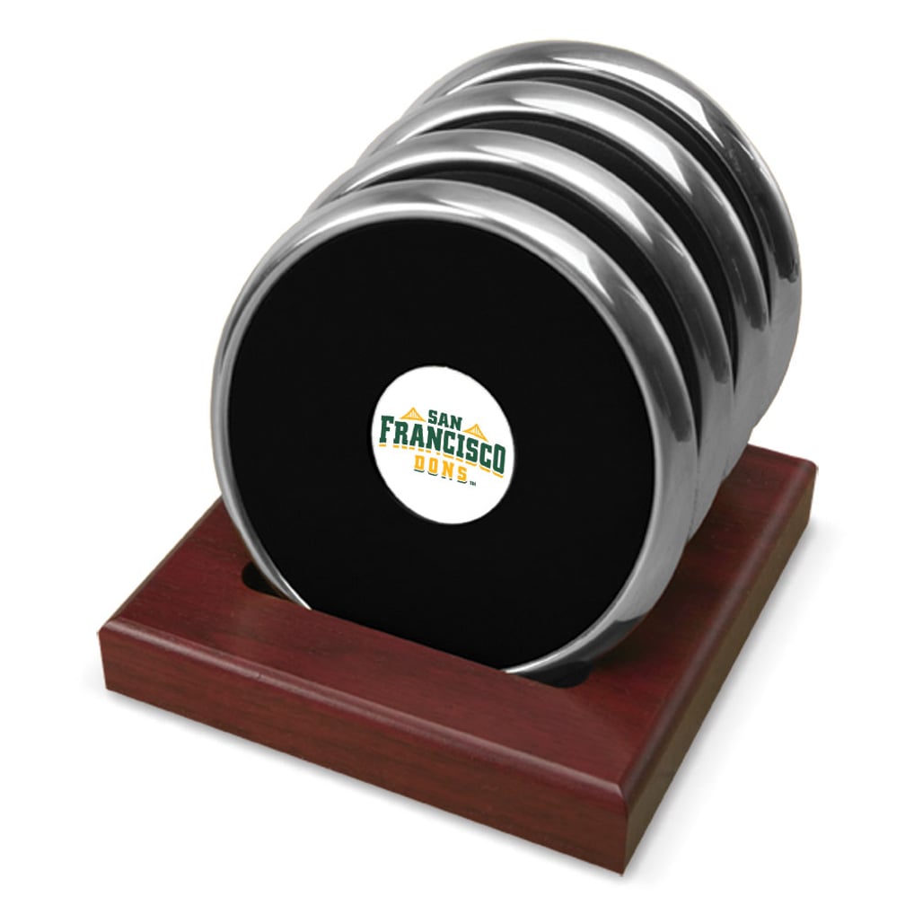 San Francisco Dons Four-Piece Coaster Set - Silver