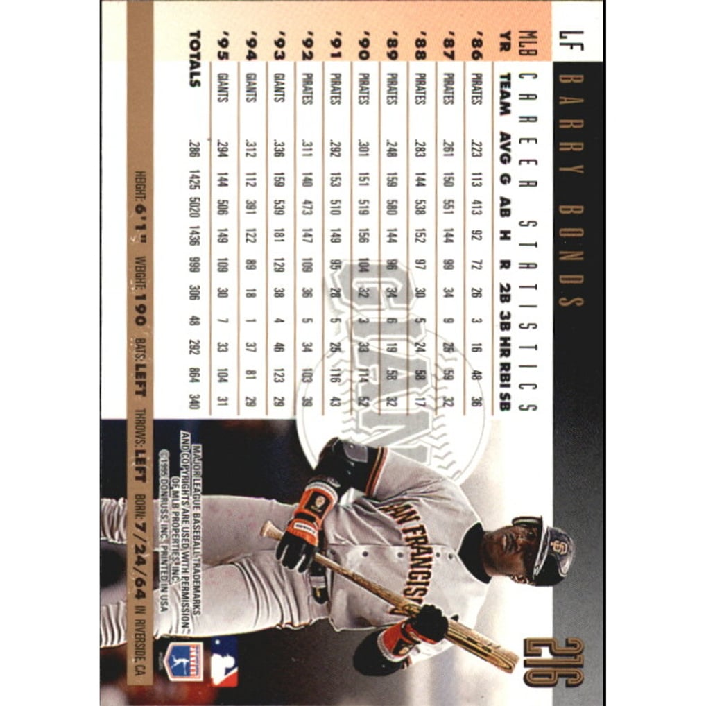1996 Donruss Press Proofs #216 Barry Bonds
