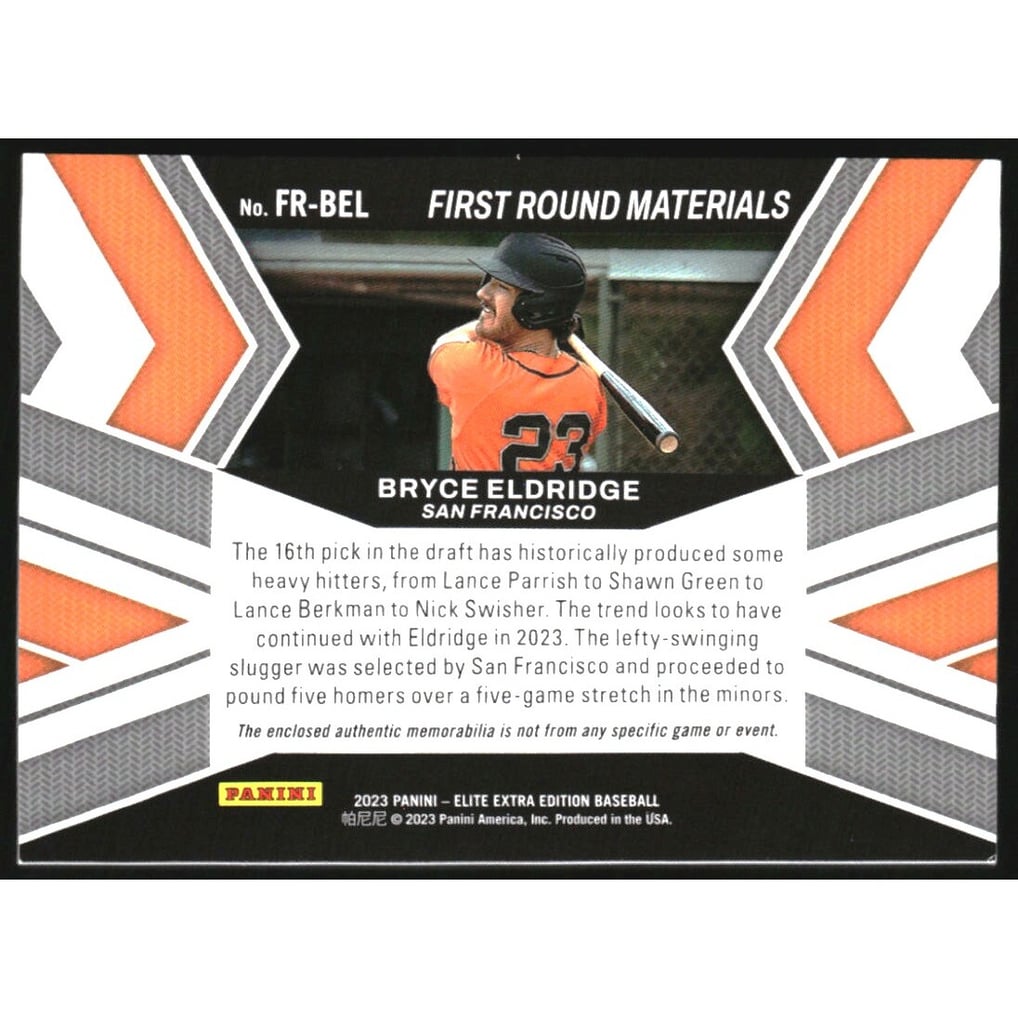 2023 Elite Extra Edition First Round Materials #14 Bryce Eldridge