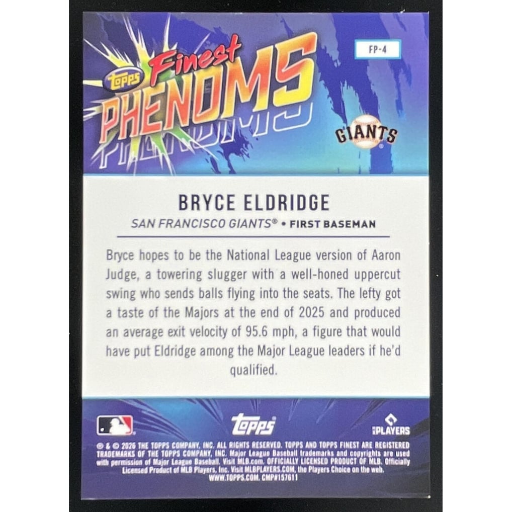 2026 Topps Finest Phenoms Geometric Refractor #FP-4 Bryce Eldridge RC