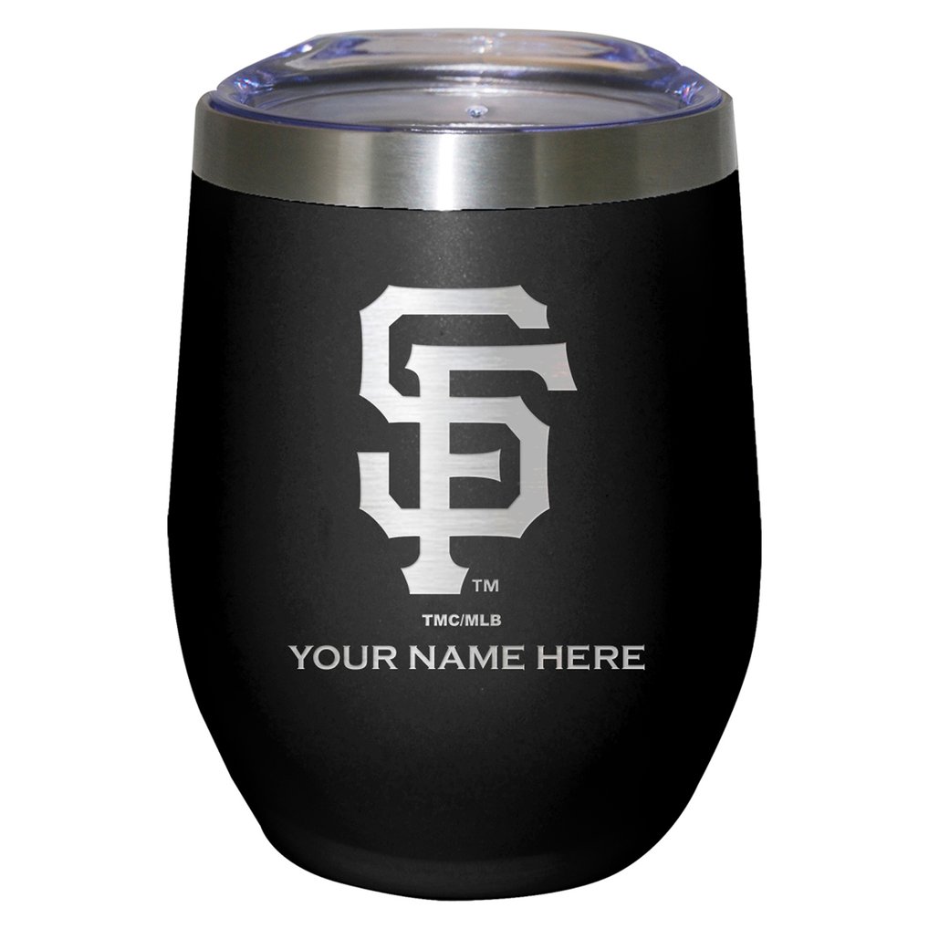San Francisco Giants 12oz. Personalized Etched Stemless Tumbler - Black
