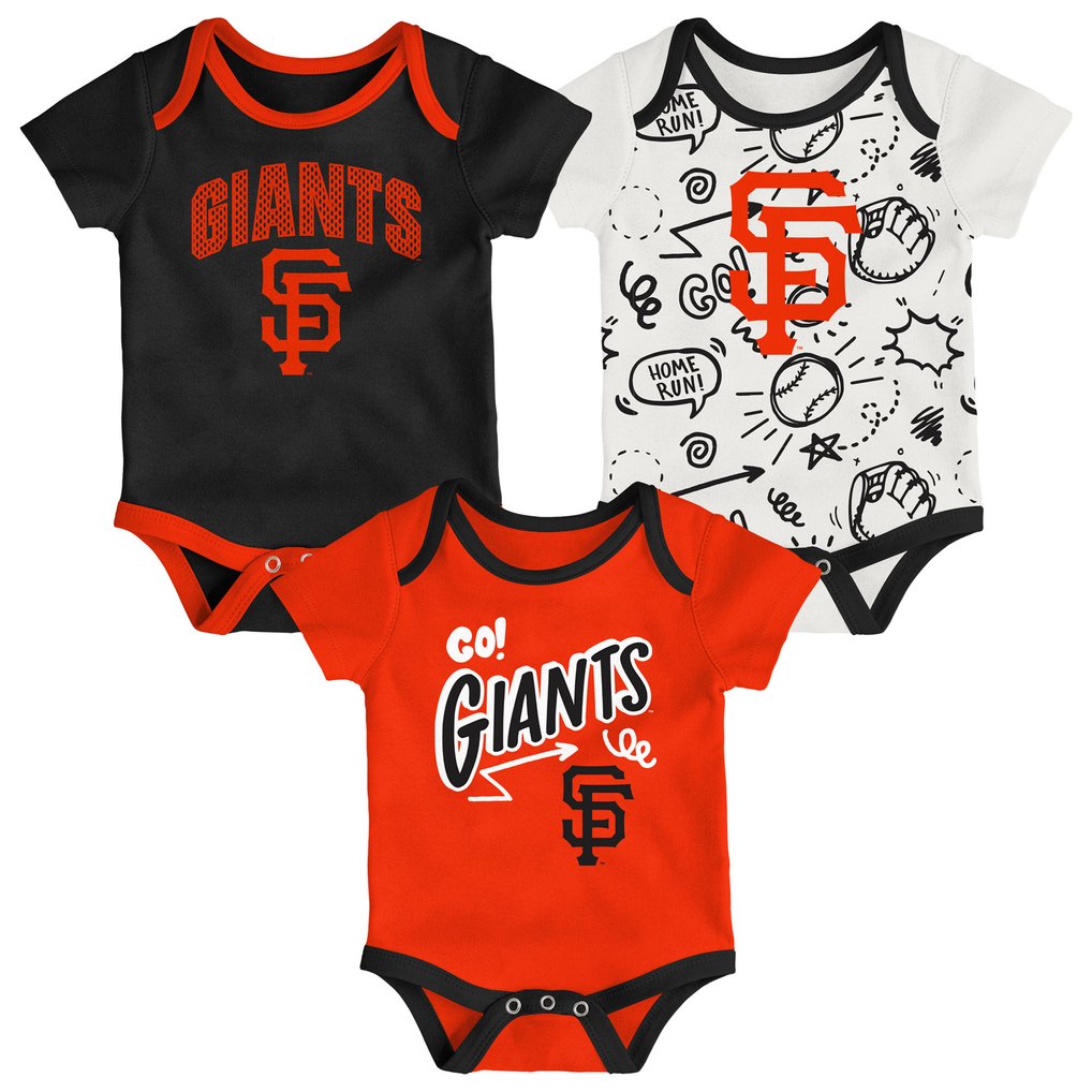 San Francisco Giants Outerstuff Infant & Newborn All Day Play Three-Piece Bodysuit Set