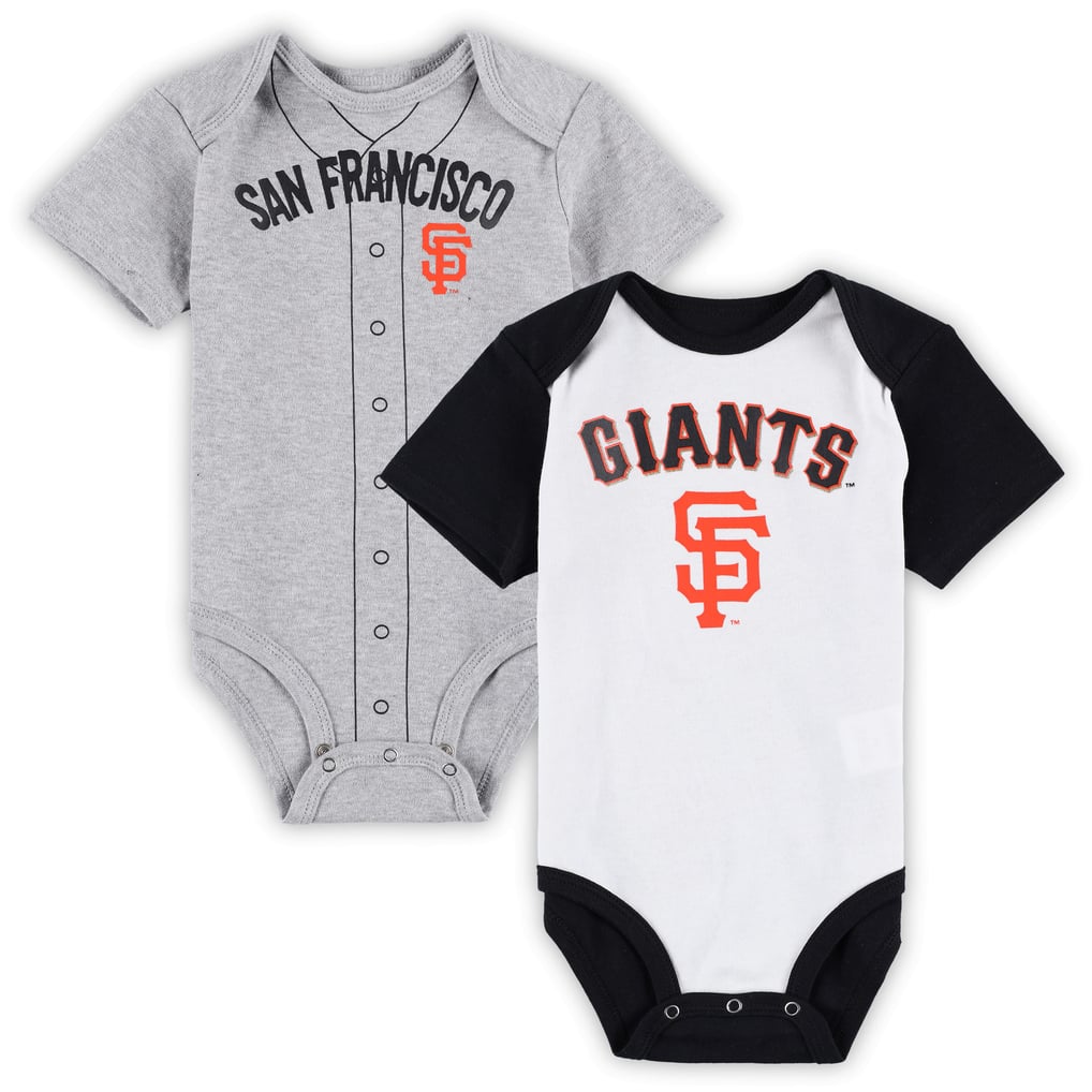 San Francisco Giants Infant Two-Pack Little Slugger Bodysuit Set - White/Heather Gray
