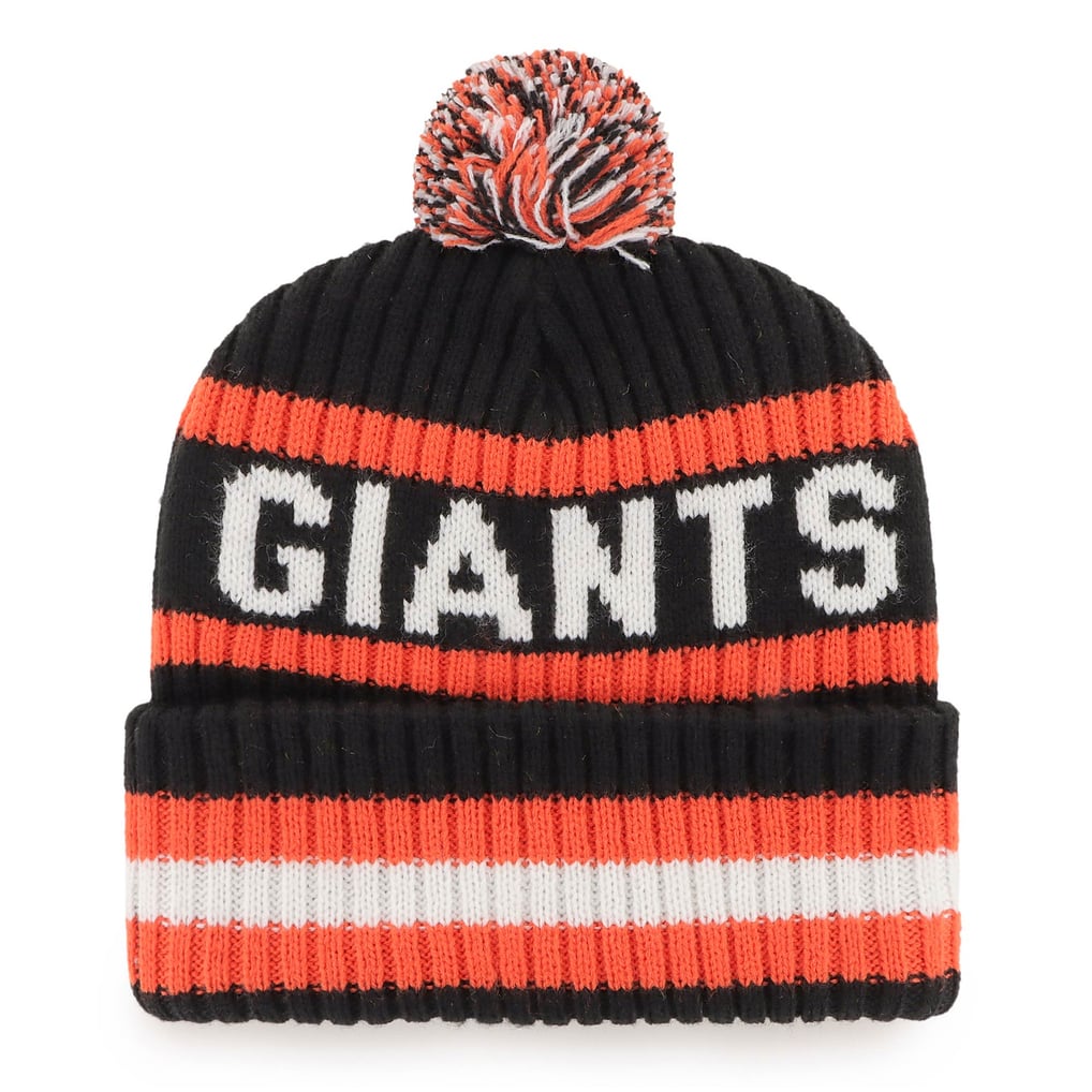  San Francisco Giants '47 Bering Cuffed Knit Hat with Pom - Black