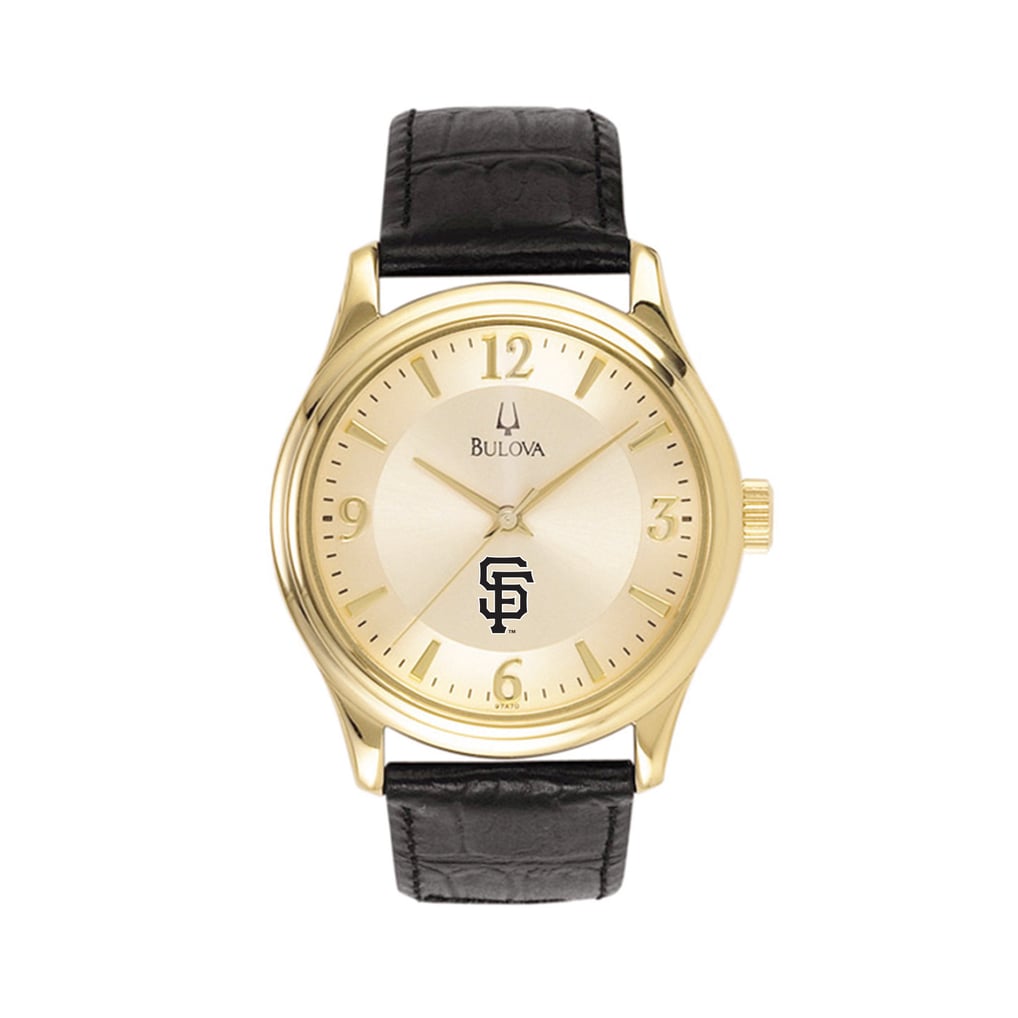San Francisco Giants Bulova Leather Strap Watch - Gold